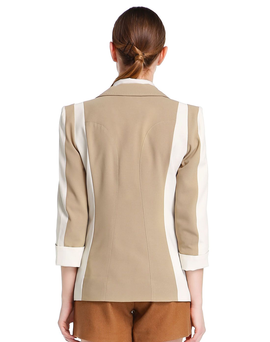 浅米/驼色时尚百搭九分袖外套