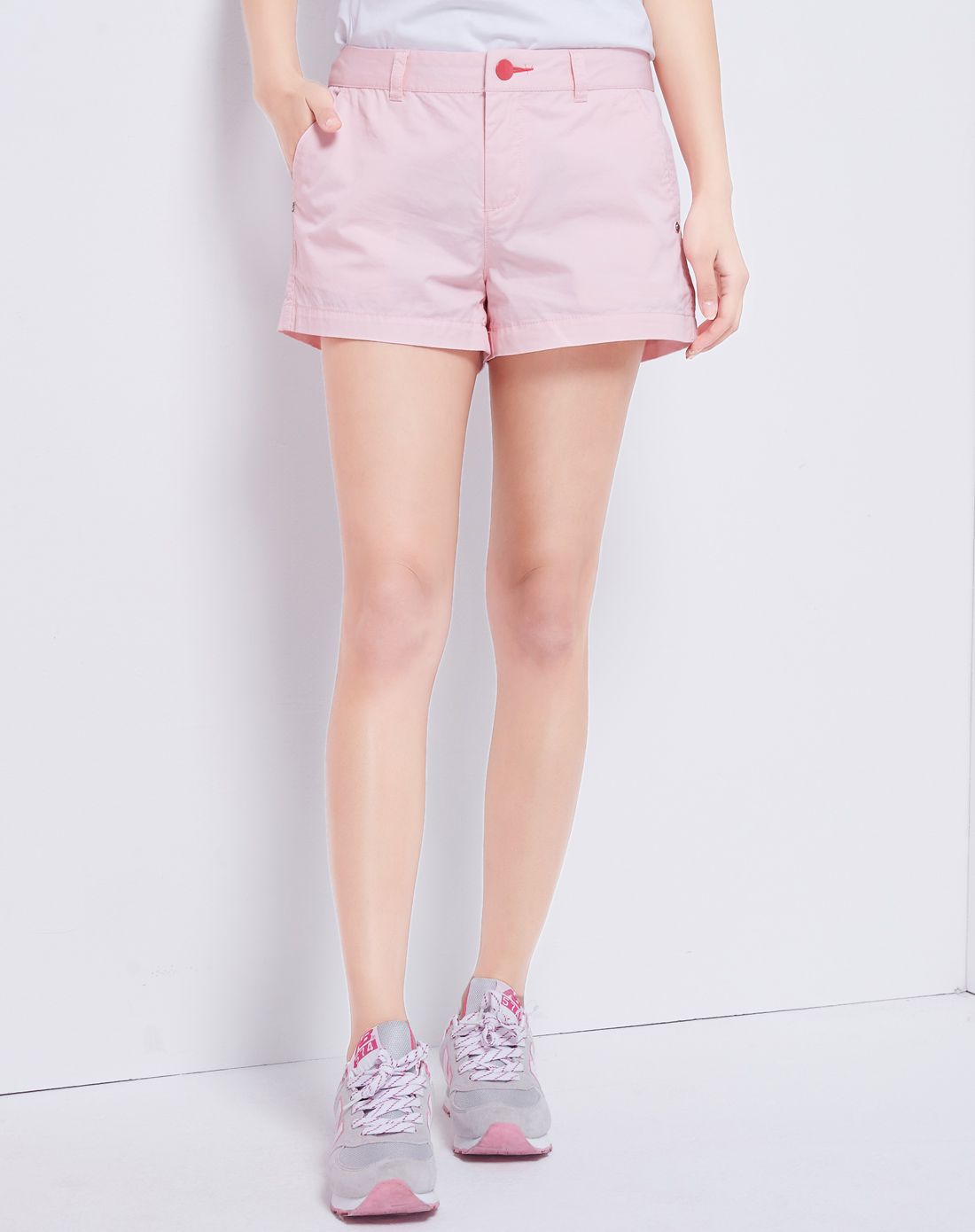 粉红色清爽斯文短裤