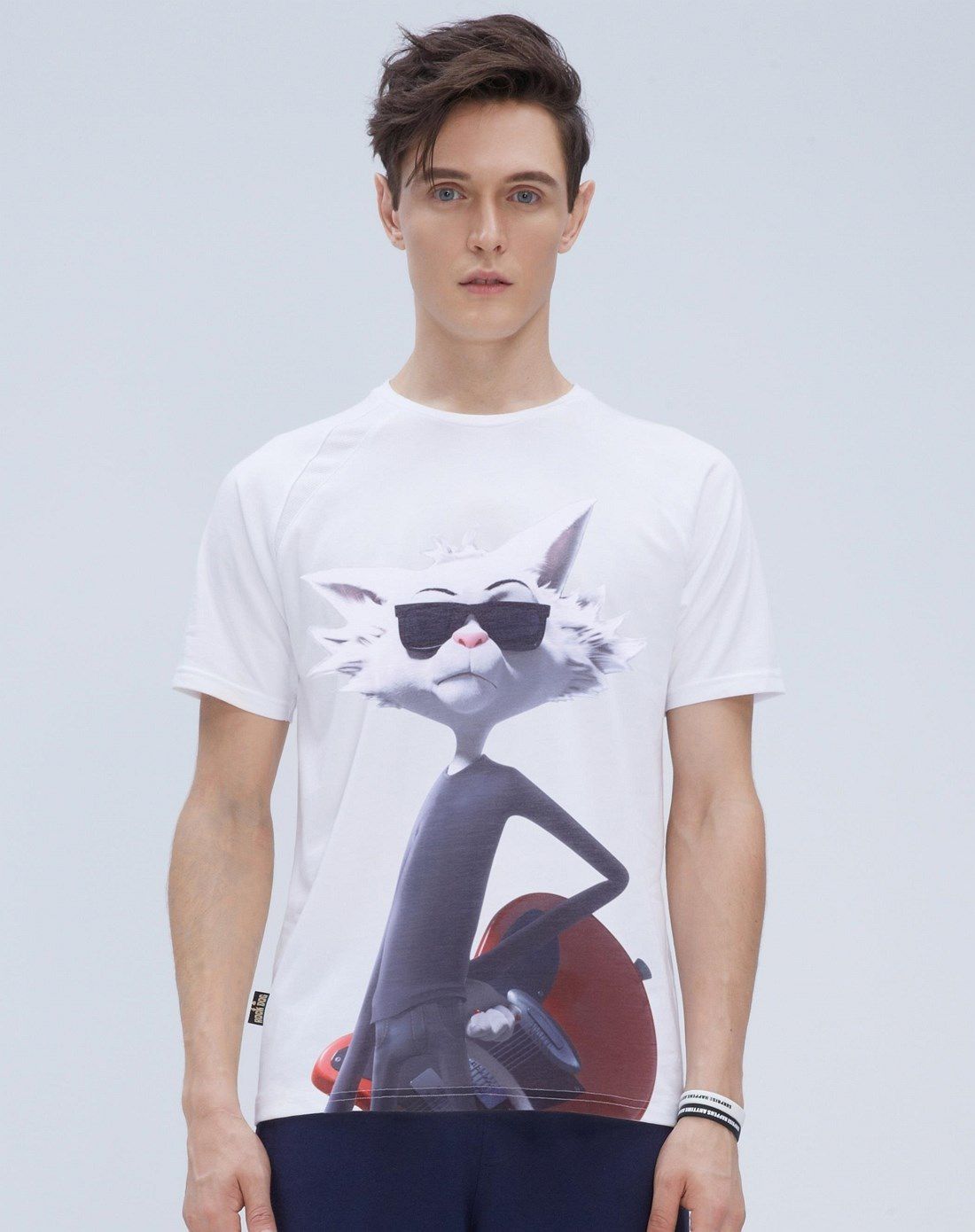 经典白色 摇滚藏獒系列之安歌士3d印花t恤