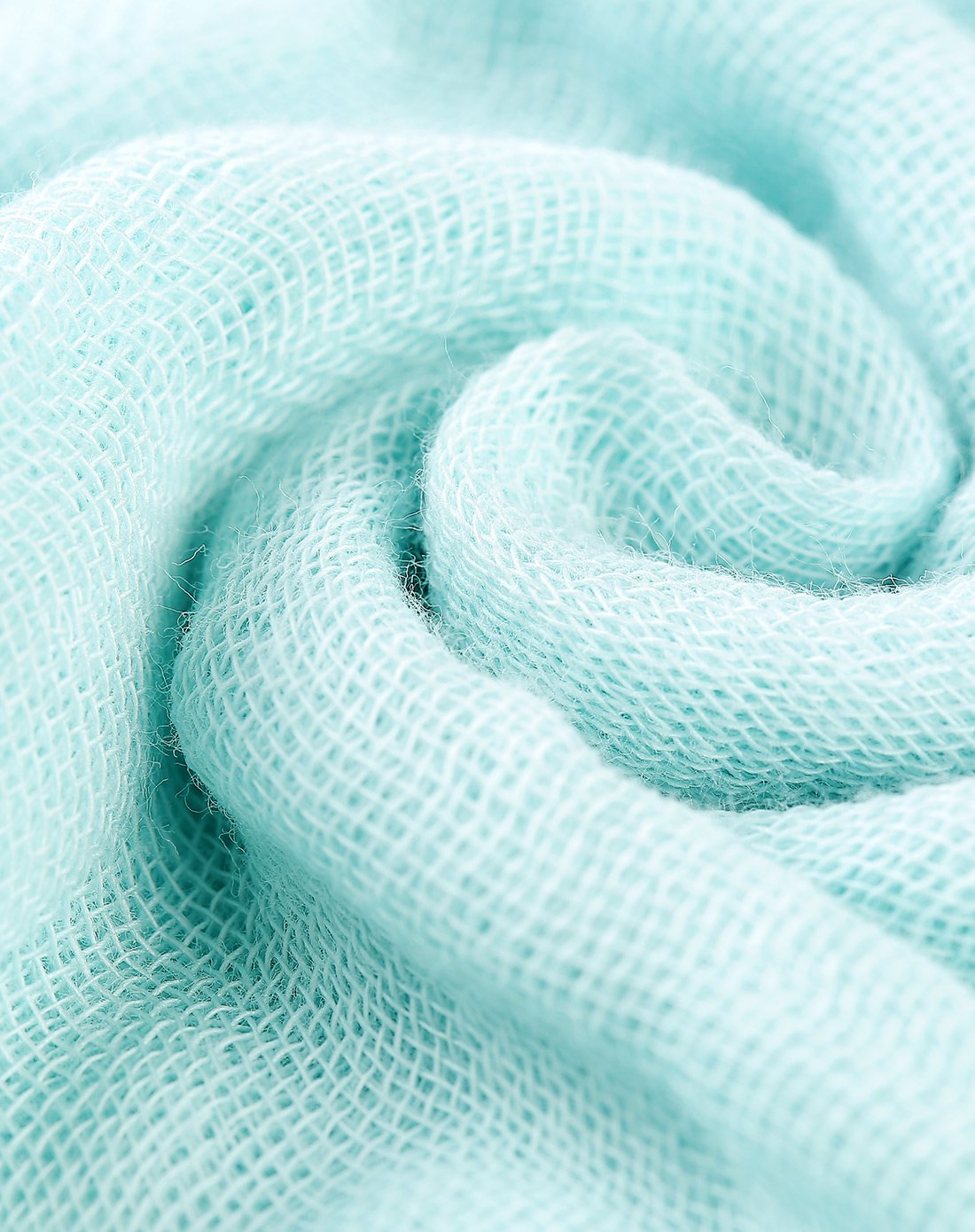 纯棉水洗纱布面巾组合(蓝色 绿色小叶)50g,2条装