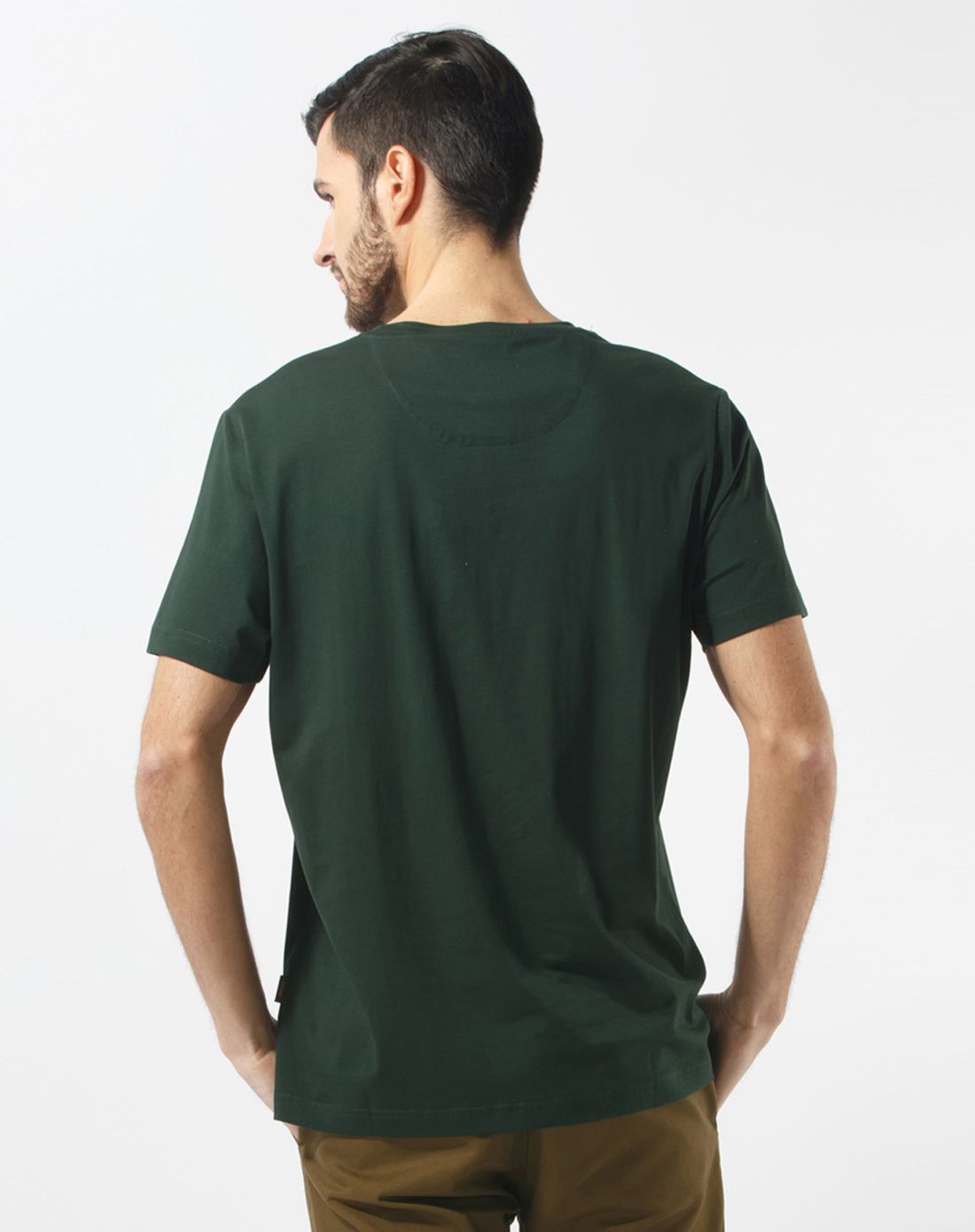 舒适透气 男士墨绿色t恤 时尚个性潮流