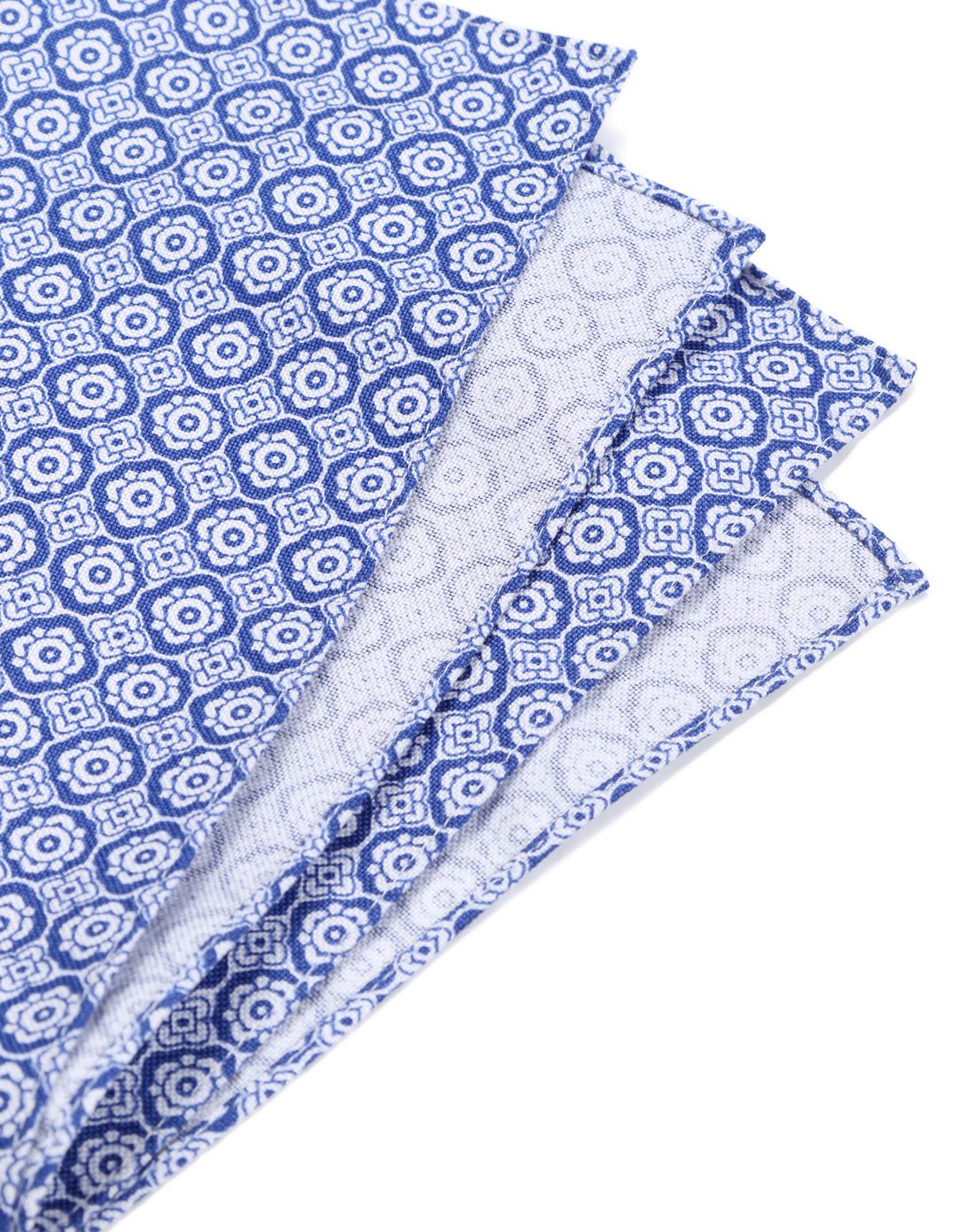 mainline男款海蓝色印花刺绣logo方巾