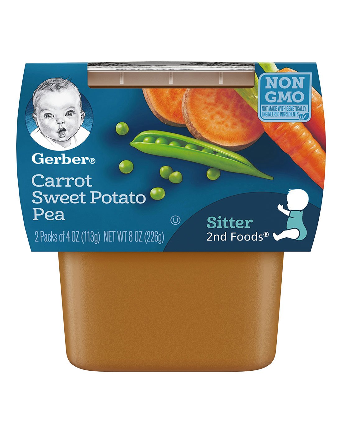 自营 嘉宝gerber婴幼儿辅食 混合蔬菜泥 二段 6个月以上 113g*2 美国