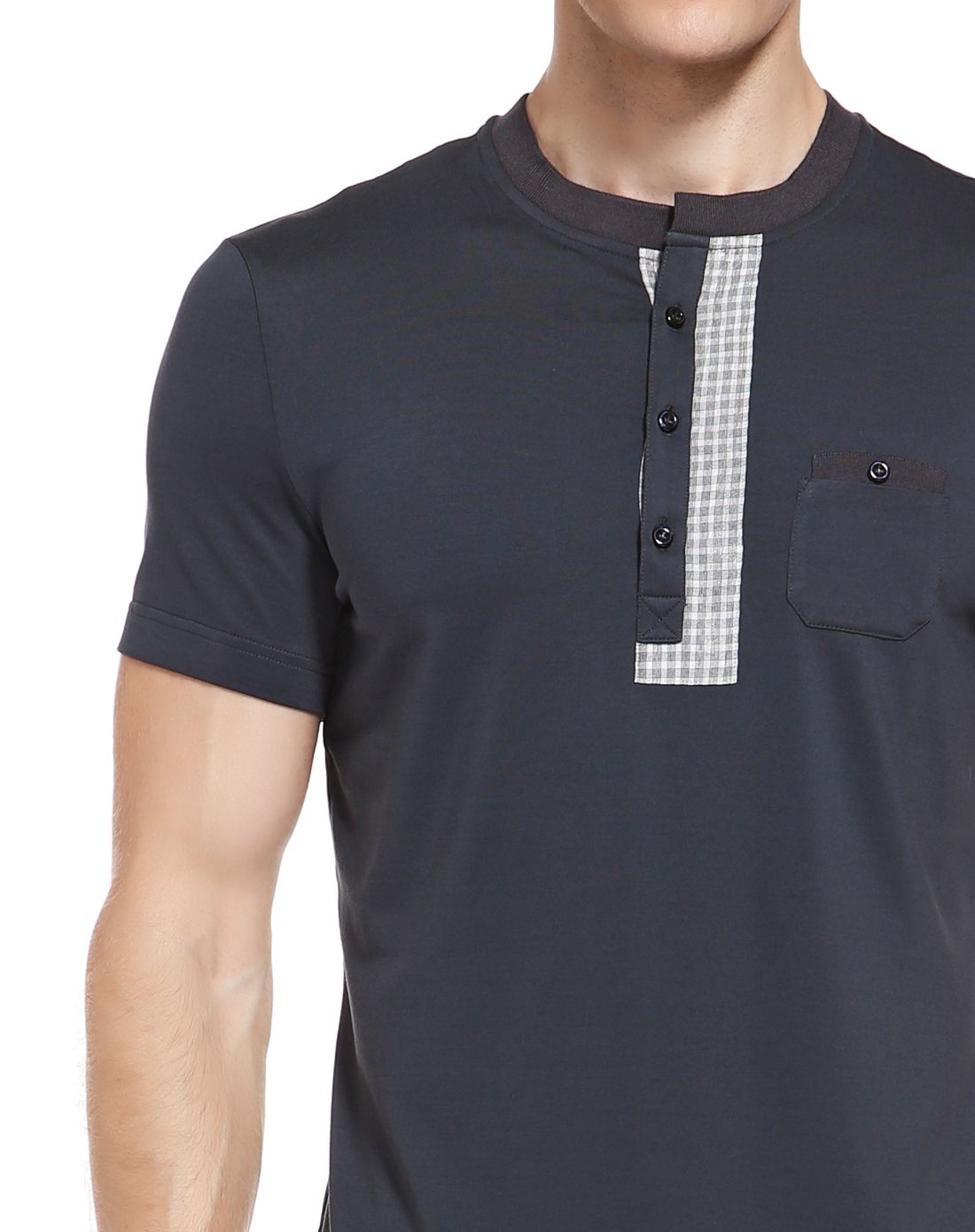 深灰蓝色休闲百搭短袖t恤