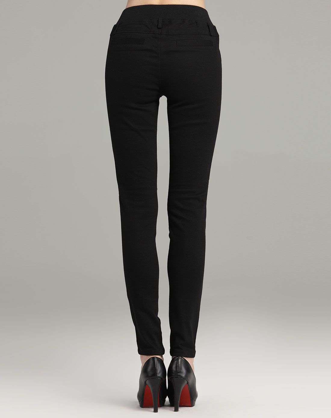 黑色修身显瘦黑色裤