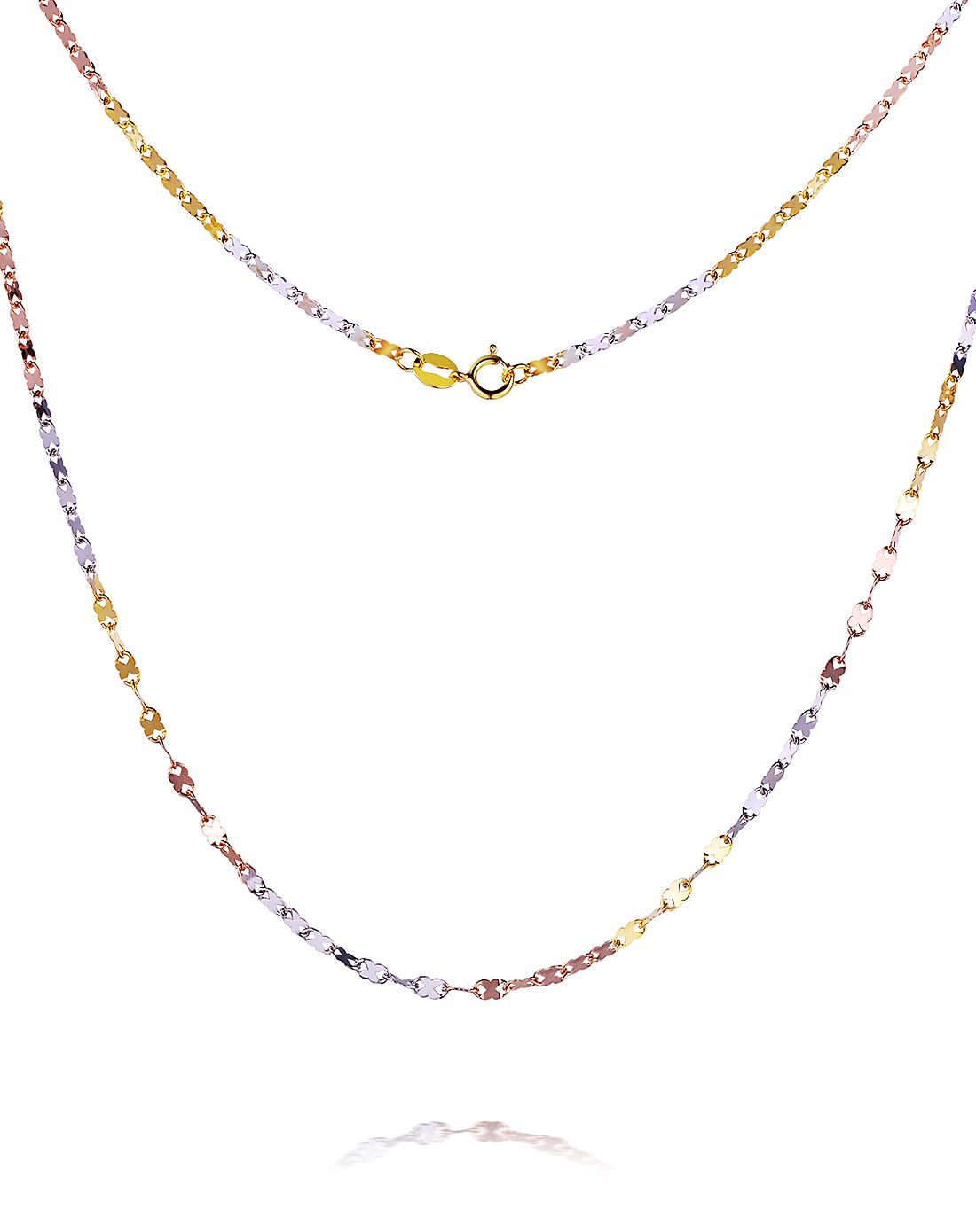 18k三色彩金项链