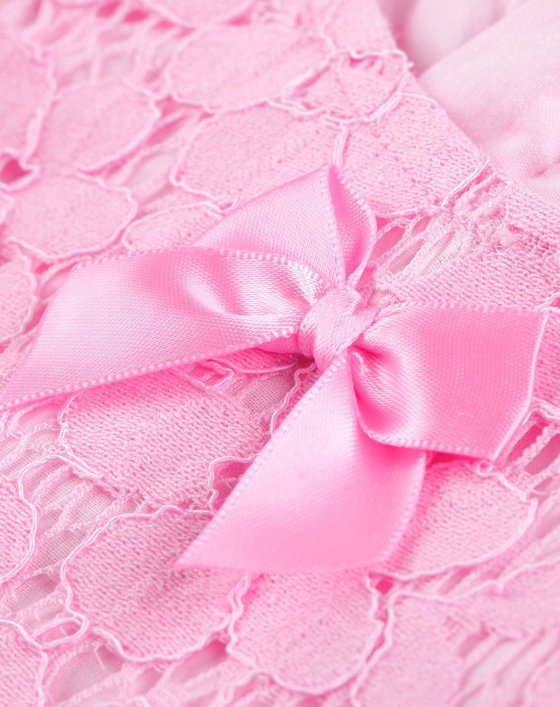 女童粉红色蕾丝蝴蝶结连衣裙