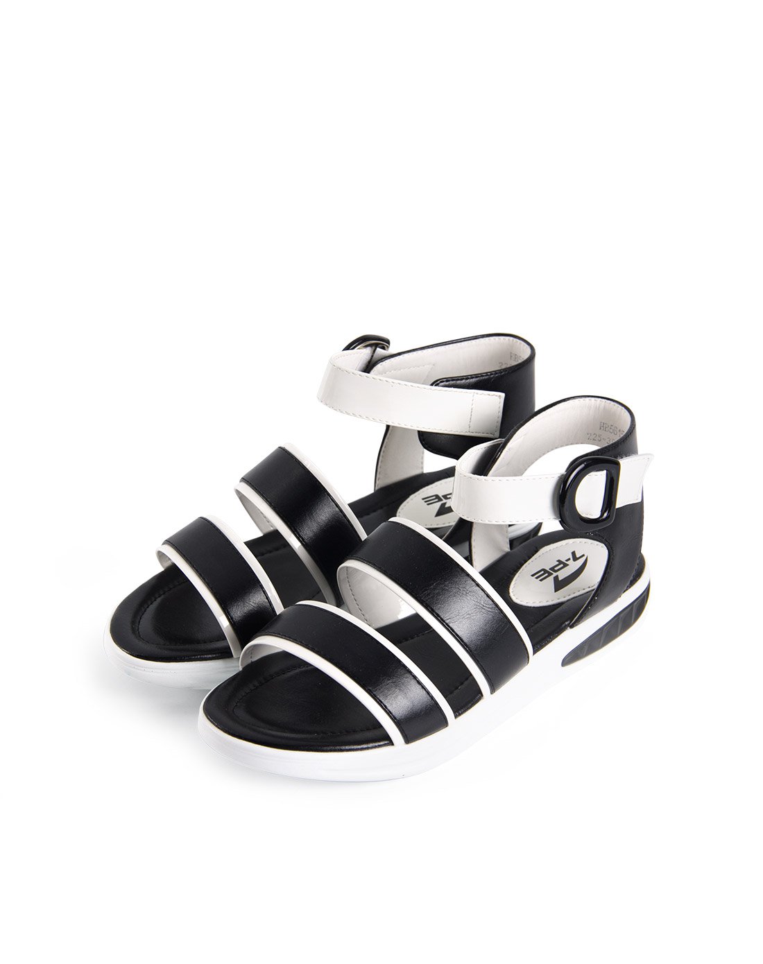 七波辉凉鞋 夏季新品 女童时尚舒适凉鞋 休闲皮凉鞋黑色