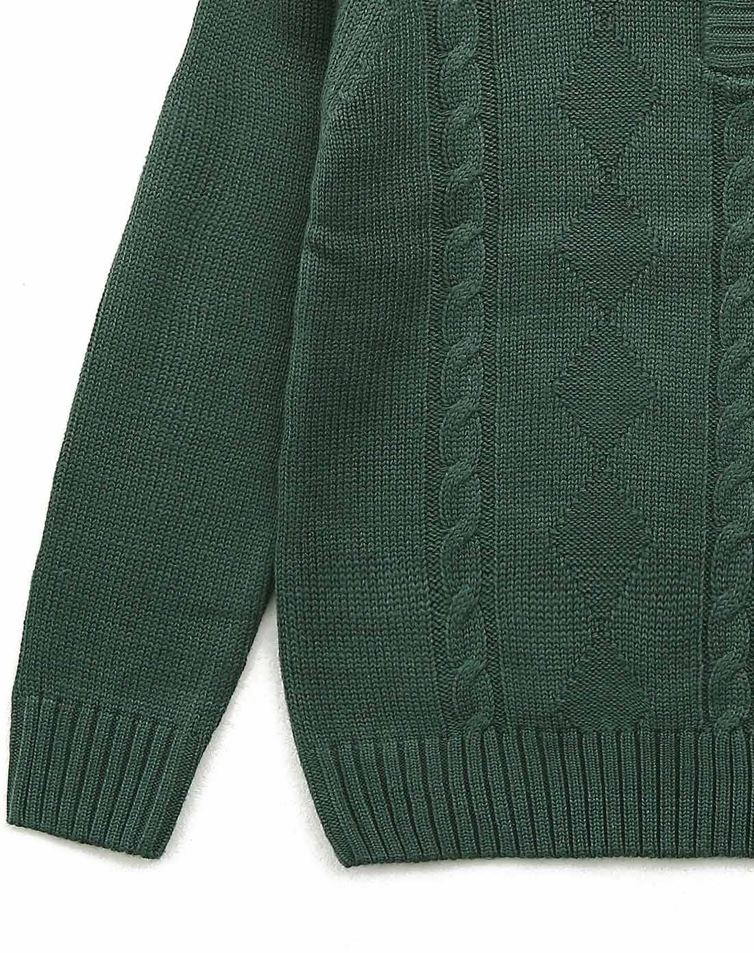 男童墨绿色高领基础款毛衣