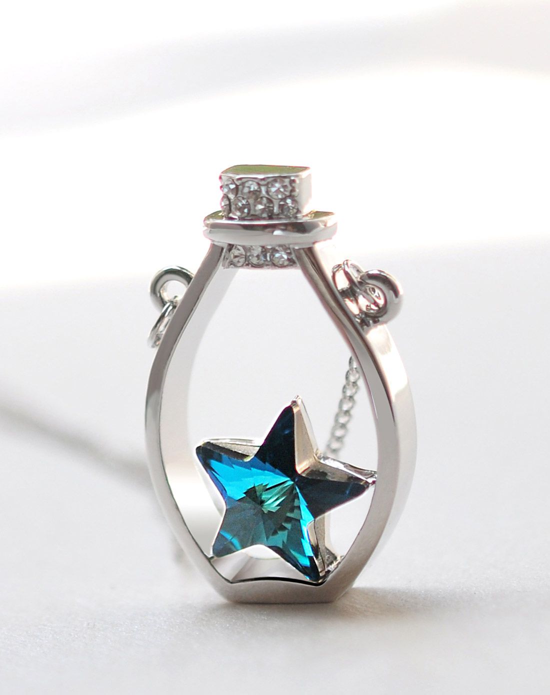 mbox 施华洛世奇元素水晶原创幸运瓶项链