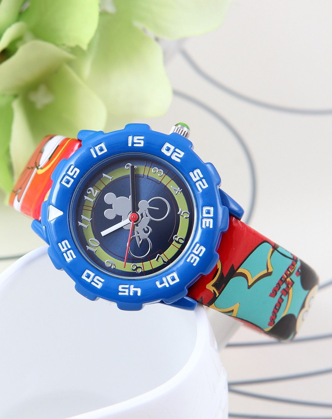 迪士尼disney时尚手表专场 儿童米奇转动表盘彩色表带手表