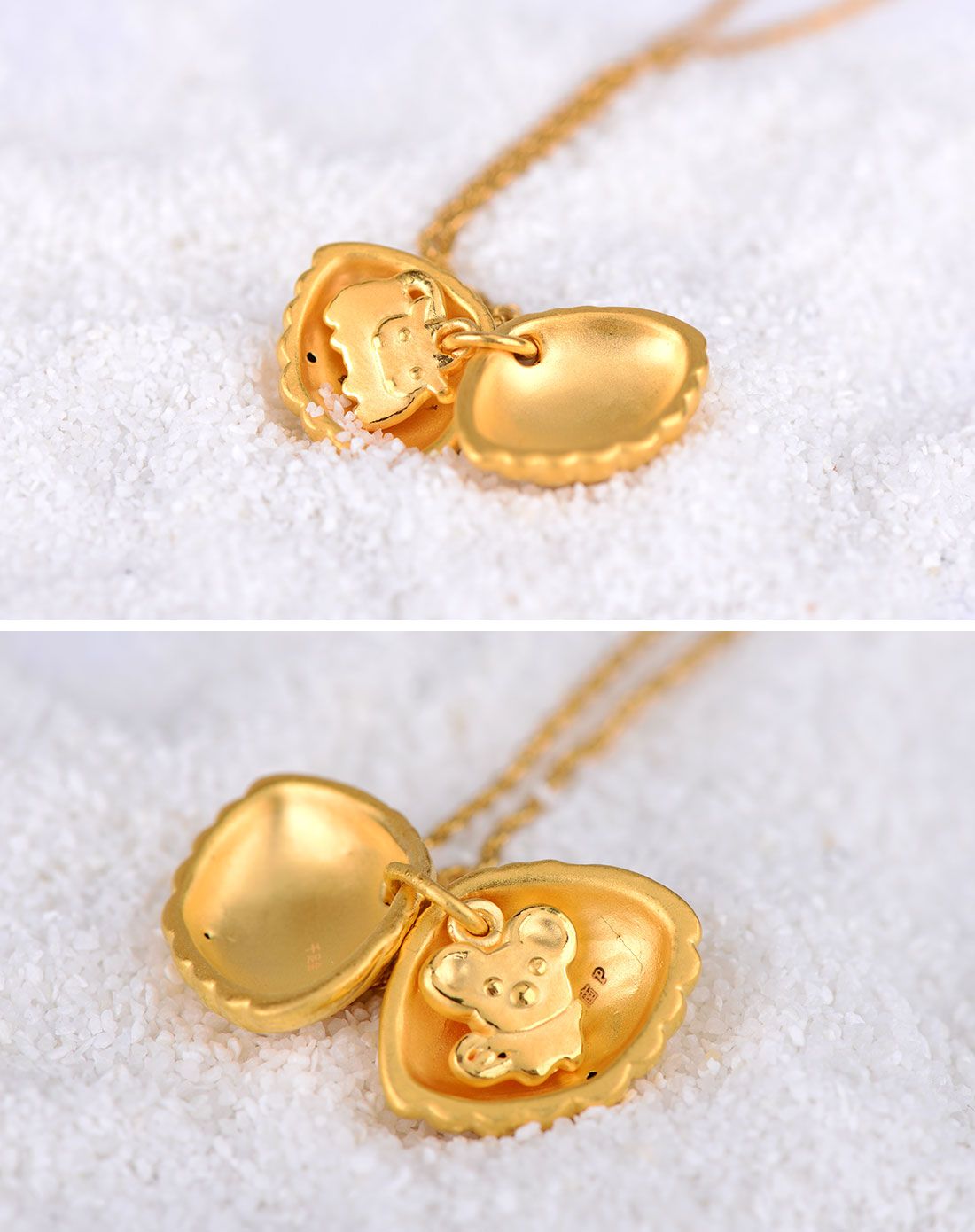 3d硬金足金黄金吊坠十二生肖宝贝贝壳(约2.75克)不含链
