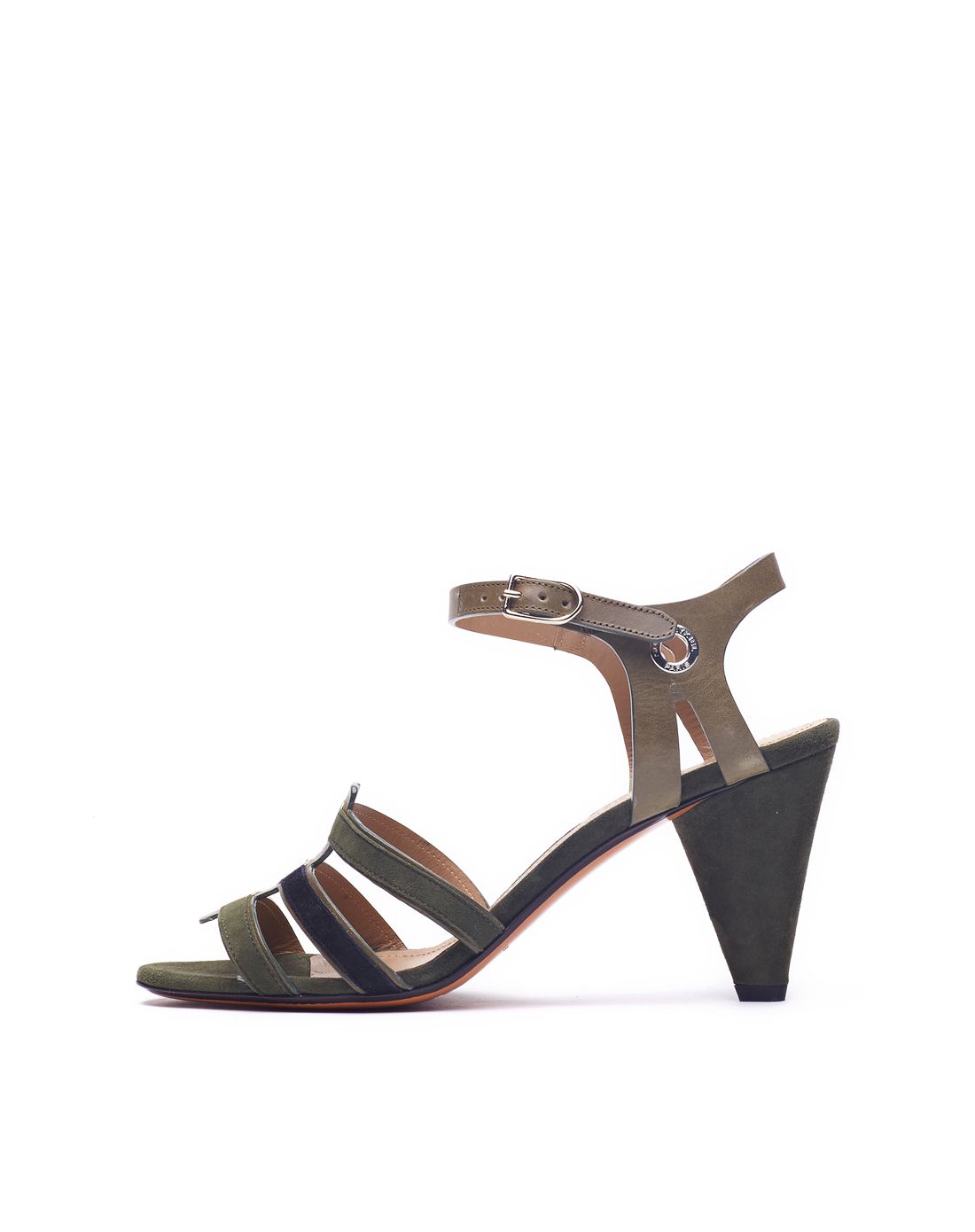 sonia rykiel针织女王的趣味理念女款黑/橄榄绿色金属冲眼装饰高跟