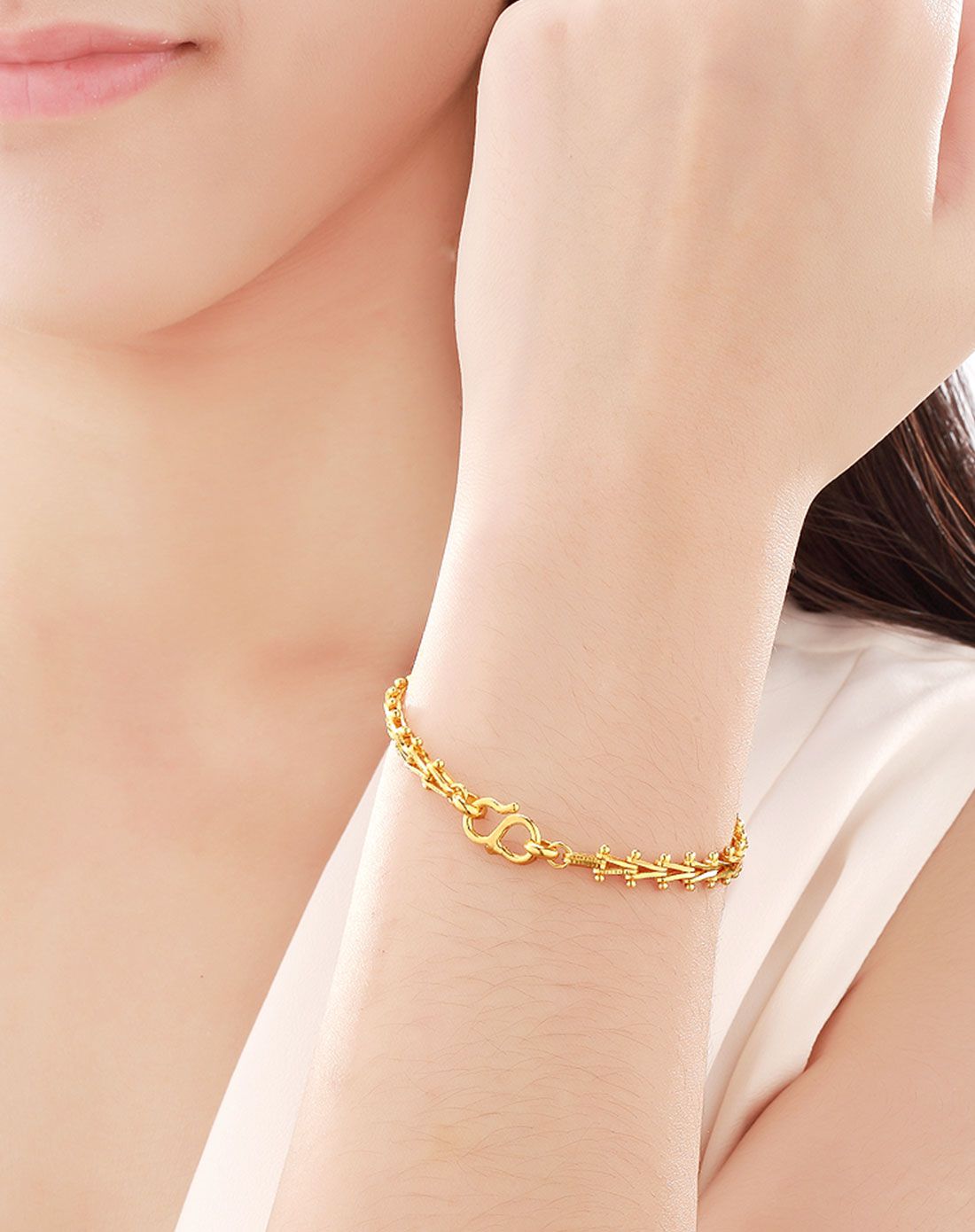 金至尊 足金鱼骨手链(计价)约11.23g