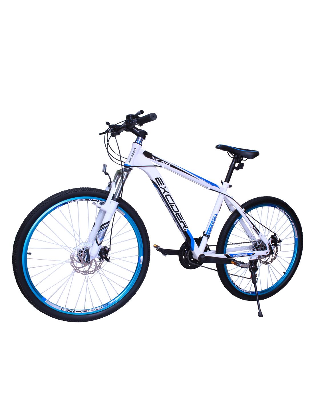 26寸21速双碟刹减震山地自行车-白蓝