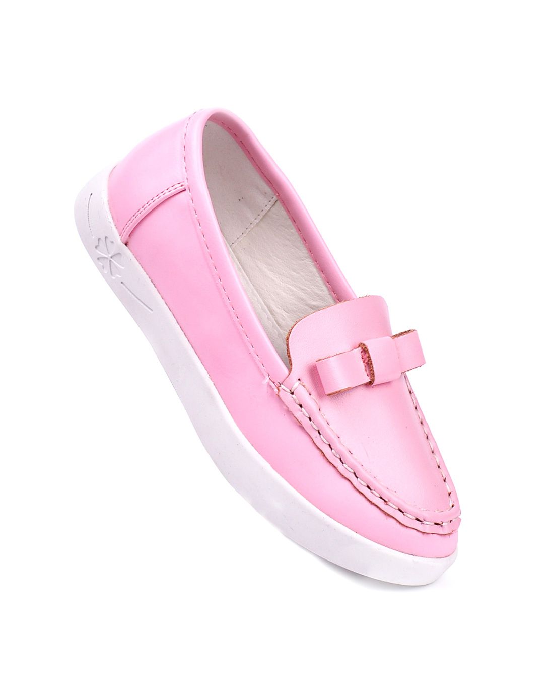 女童粉色韩版蝴蝶结平底鞋