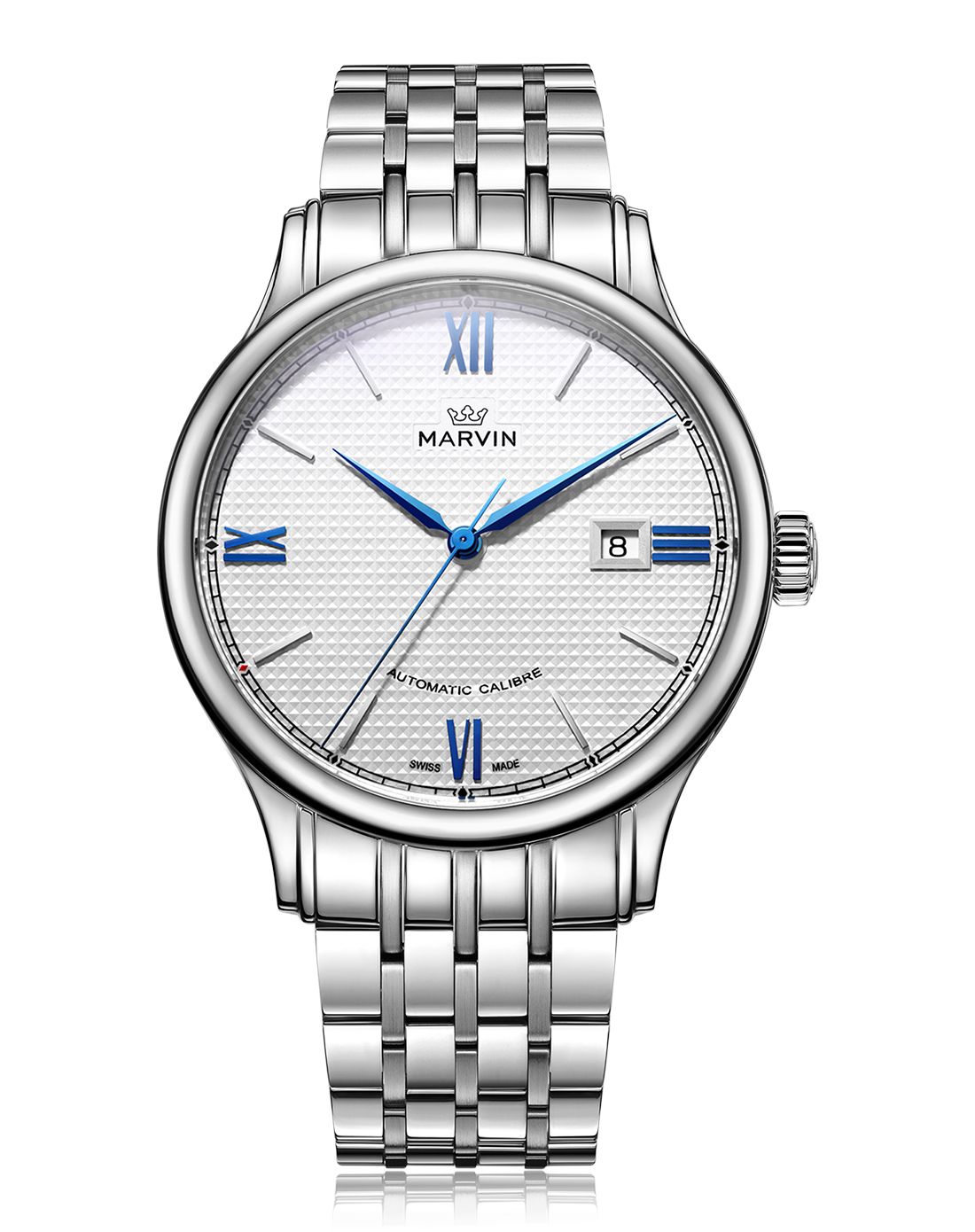 瑞士摩纹marvin【赠价值1300元蝴蝶扣真皮表带】经典皇者复刻自动机械