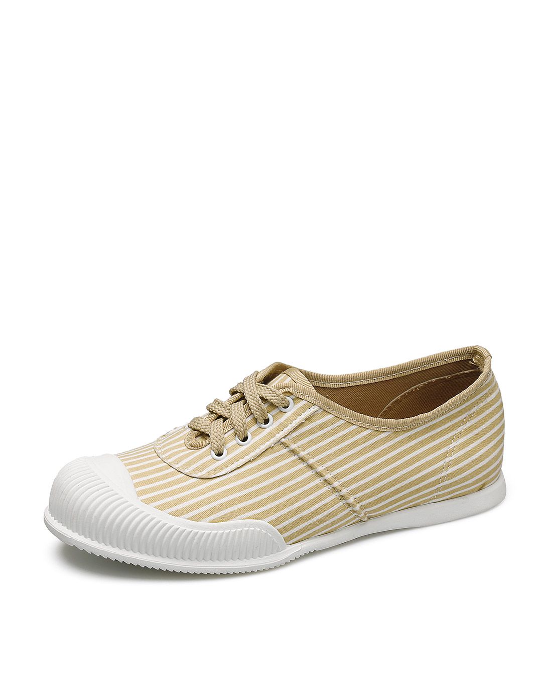 米基miji鞋子专场2016新款 米色条纹系带单鞋bx-35mis_唯品会