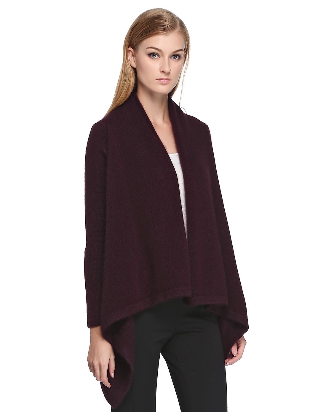 深枣红色休闲百搭长袖针织外套