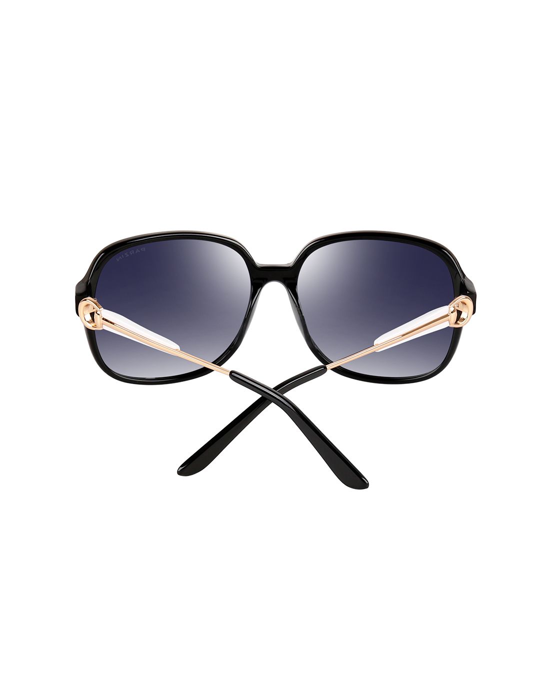 帕森 新款女士板材大框时尚复古偏光太阳镜黑框米白腿