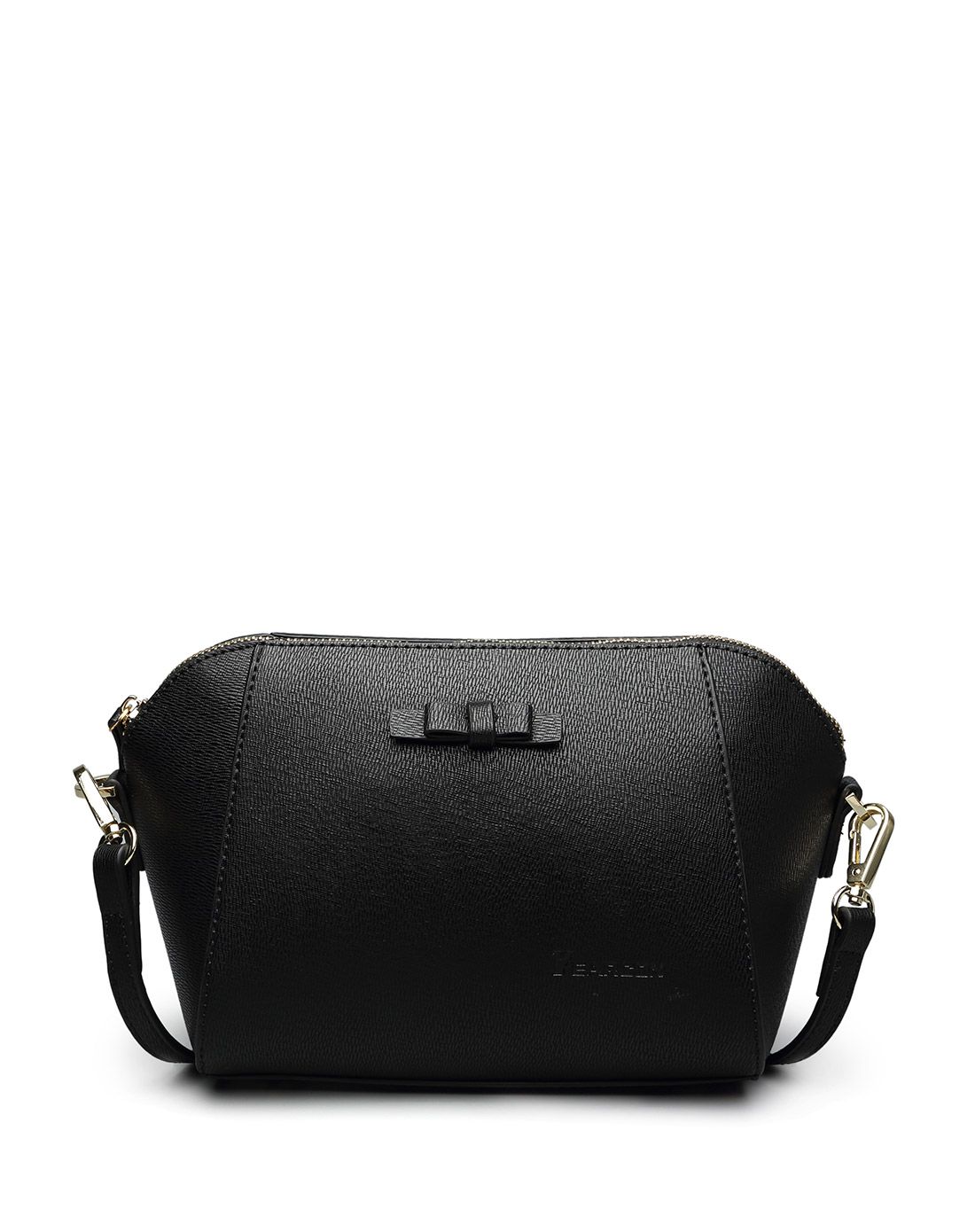 意尔康 女款 黑色pu休闲单肩包