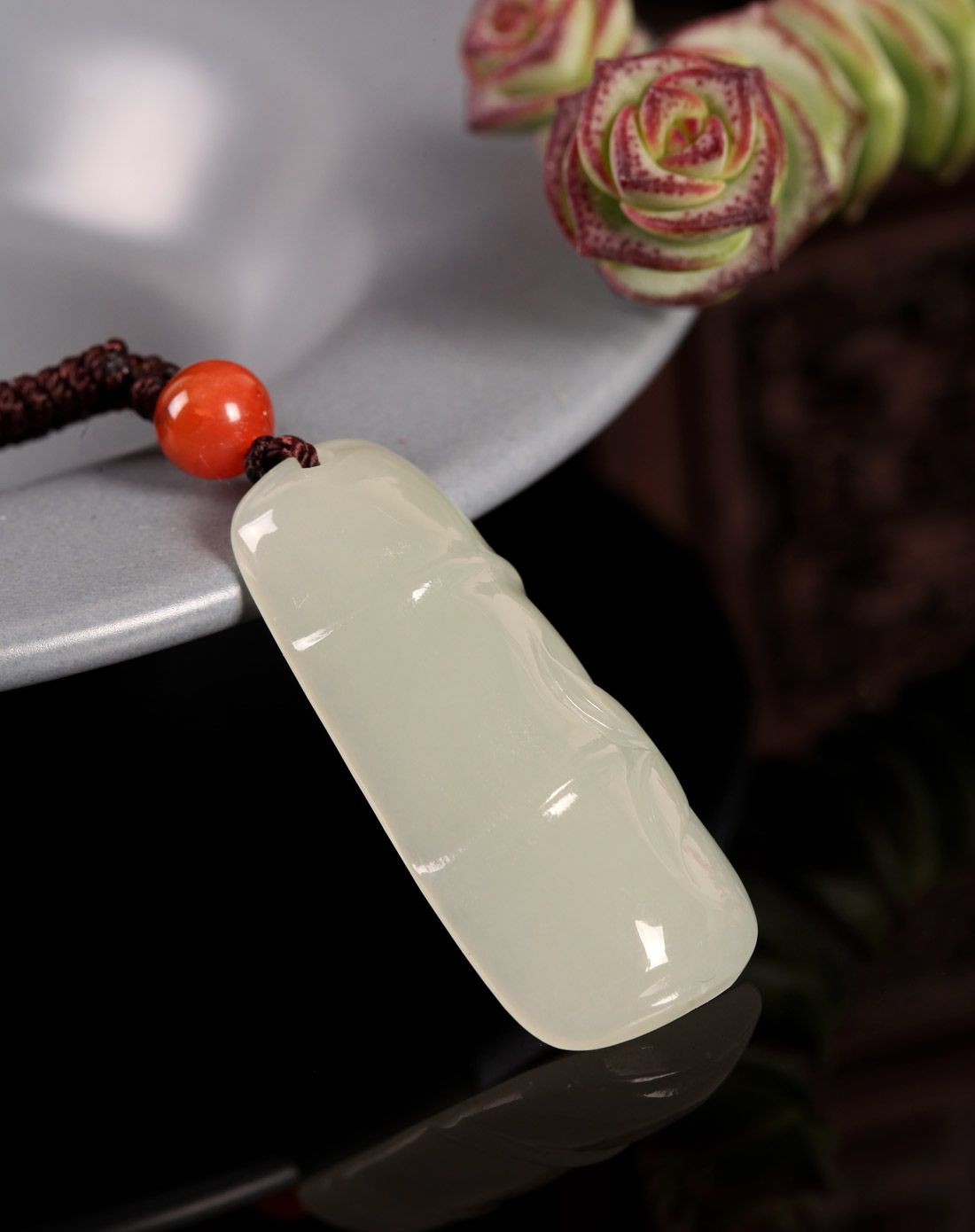 世玺仁合 和田玉节节高升吊坠