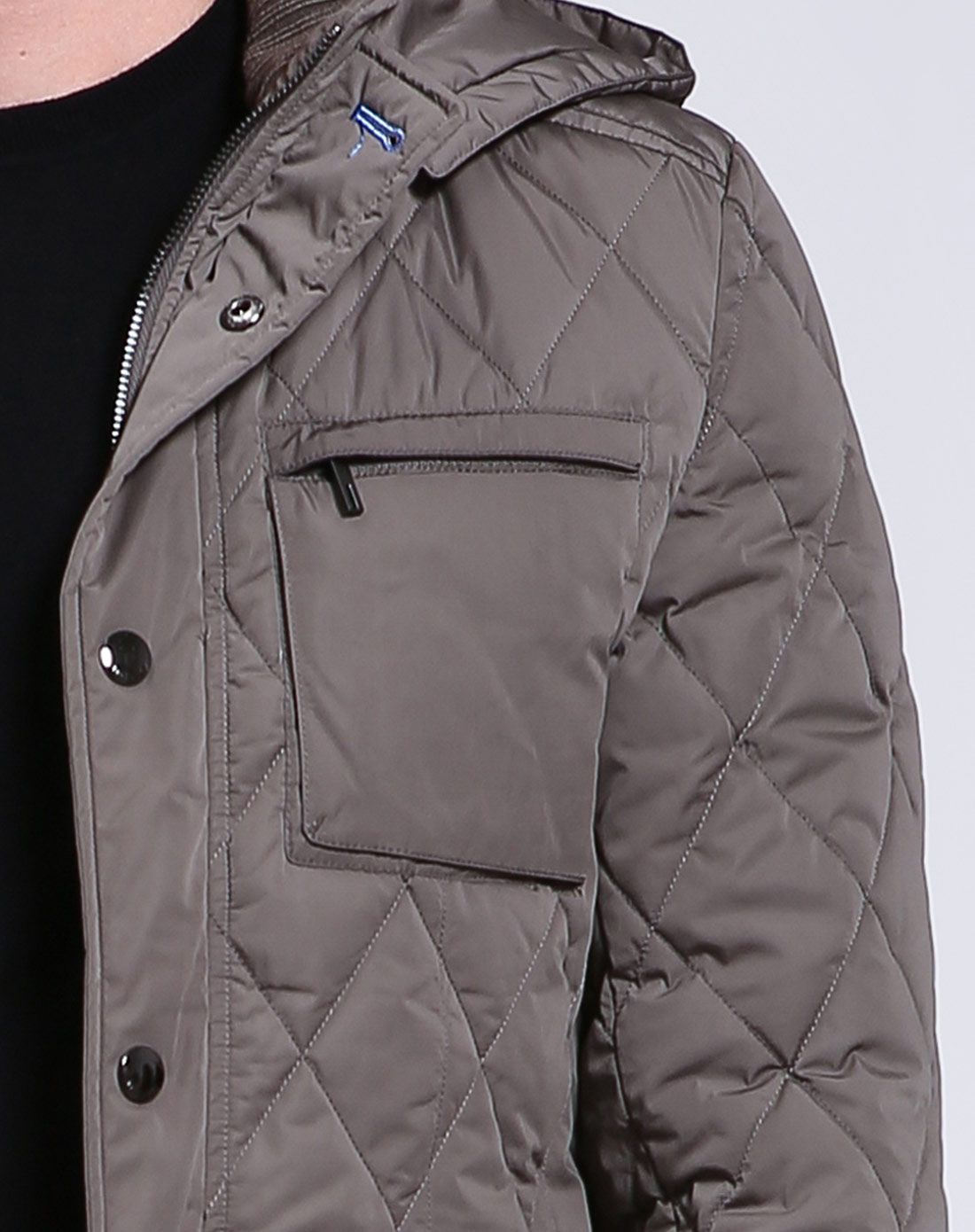 男款金灰色时尚休闲羽绒服