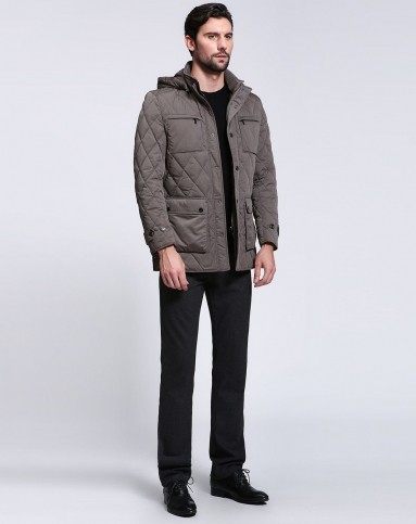 男款金灰色时尚休闲羽绒服