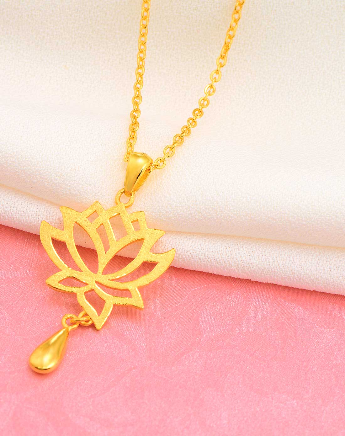 足金项链黄金荷花套链女款(计价)约9.46g