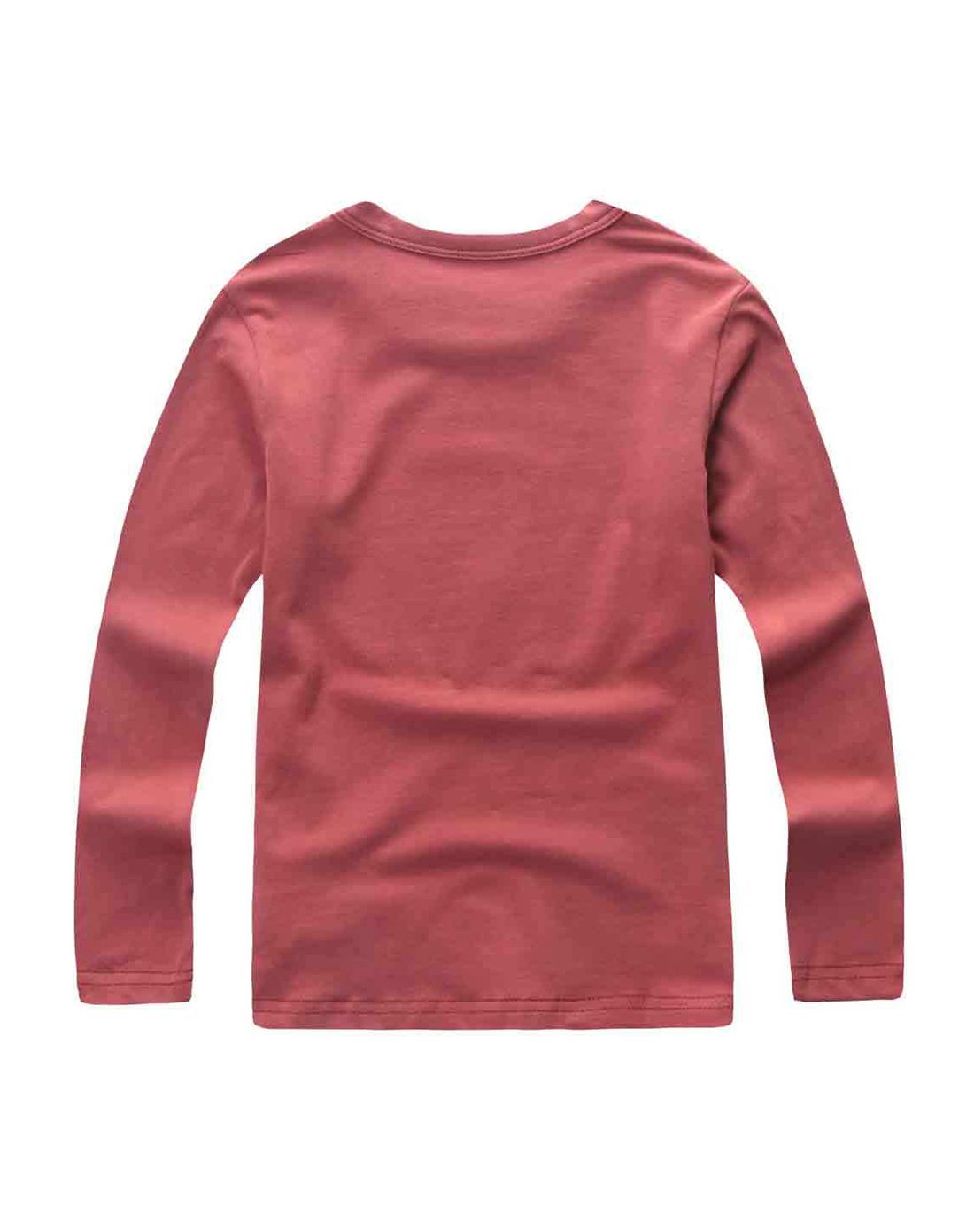 男童赭红色长袖t恤