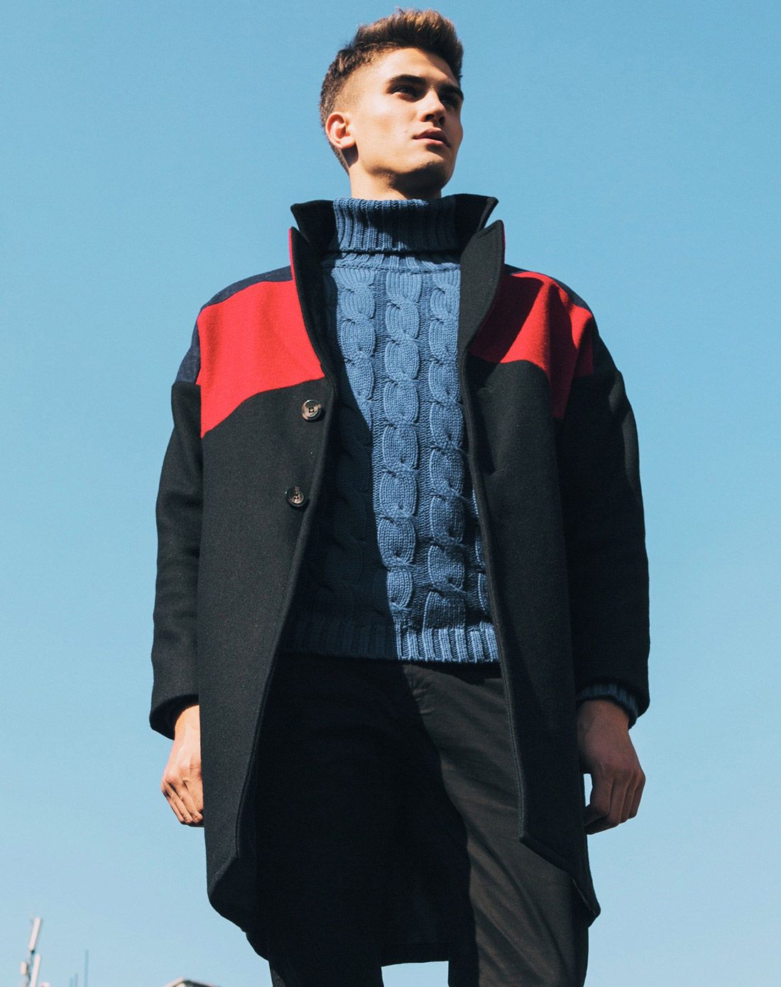 viishow男装专场 (比价问题不上线)黑色 欧典戏谑骑士风衣