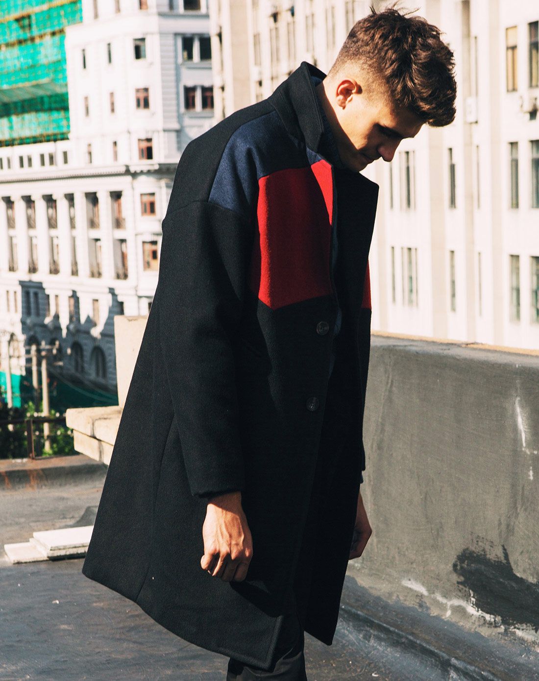 viishow男装专场 (比价问题不上线)黑色 欧典戏谑骑士风衣