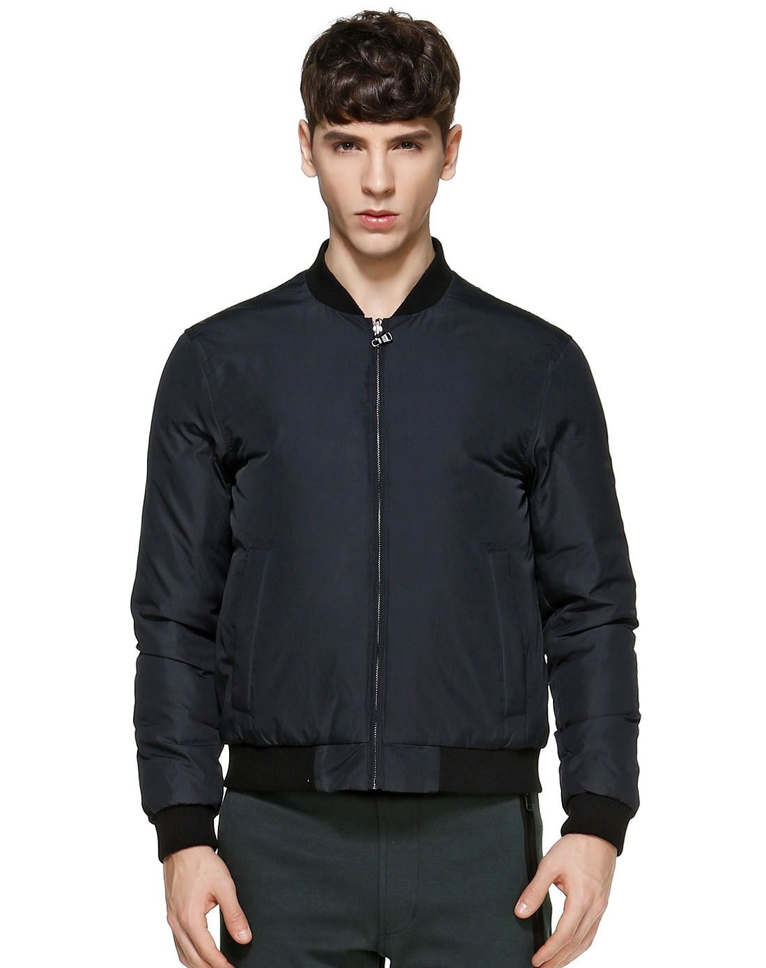 dkny男装专场 深绿/藏蓝色潮流气质长袖羽绒服