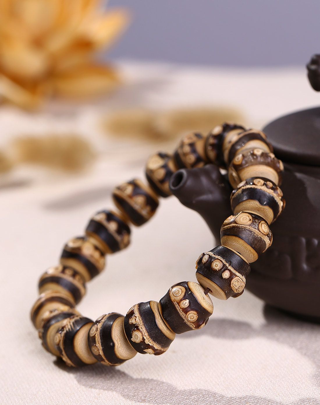 福寿吉祥紫竹手串