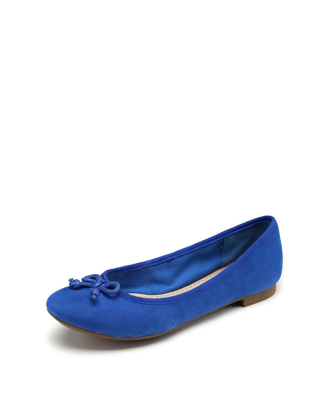 女款蓝色简约蝴蝶结平底鞋