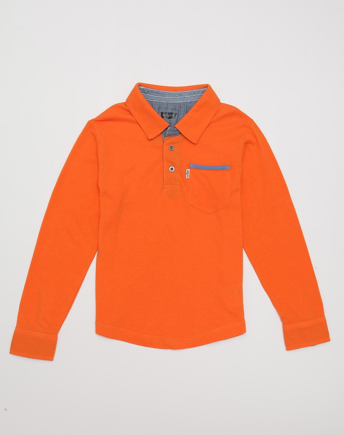 男小童亮橘色长t