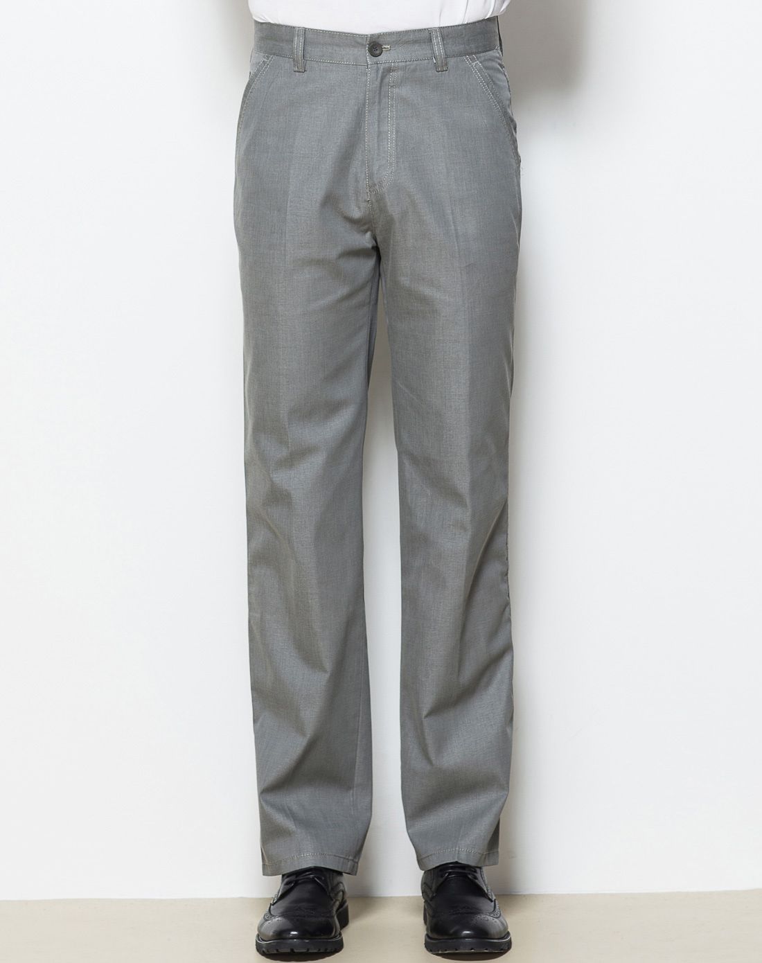 灰色经典时尚长款休闲裤