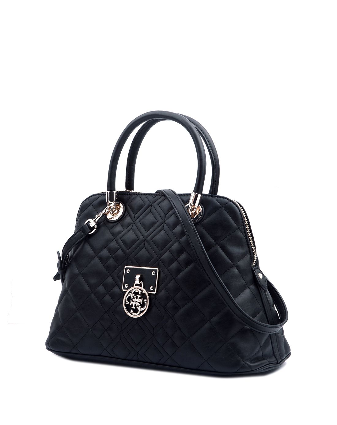 > guess女士黑色菱格单肩手提包