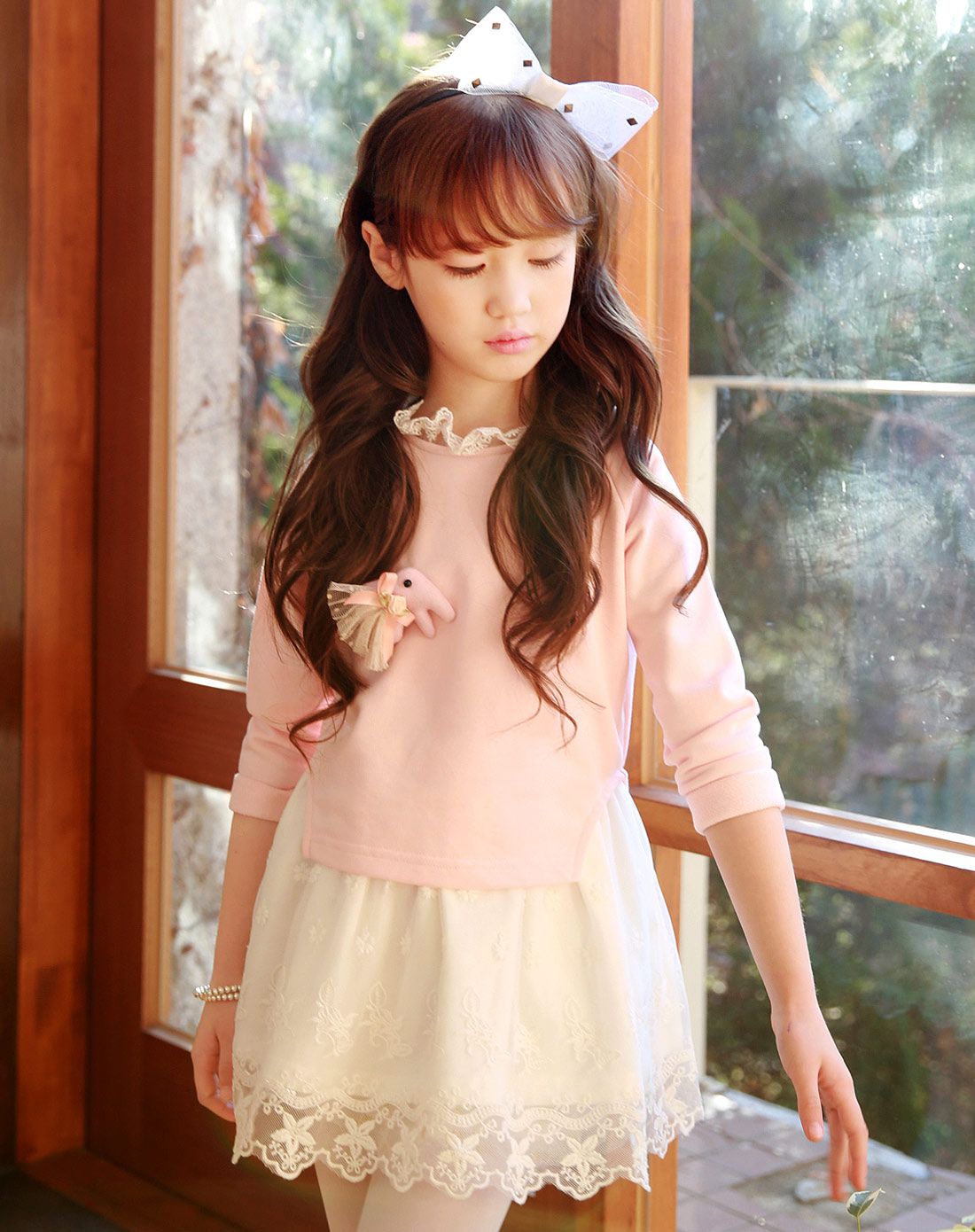 韩都衣舍minizaru男女女童粉色连衣裙ze50700019_唯品会