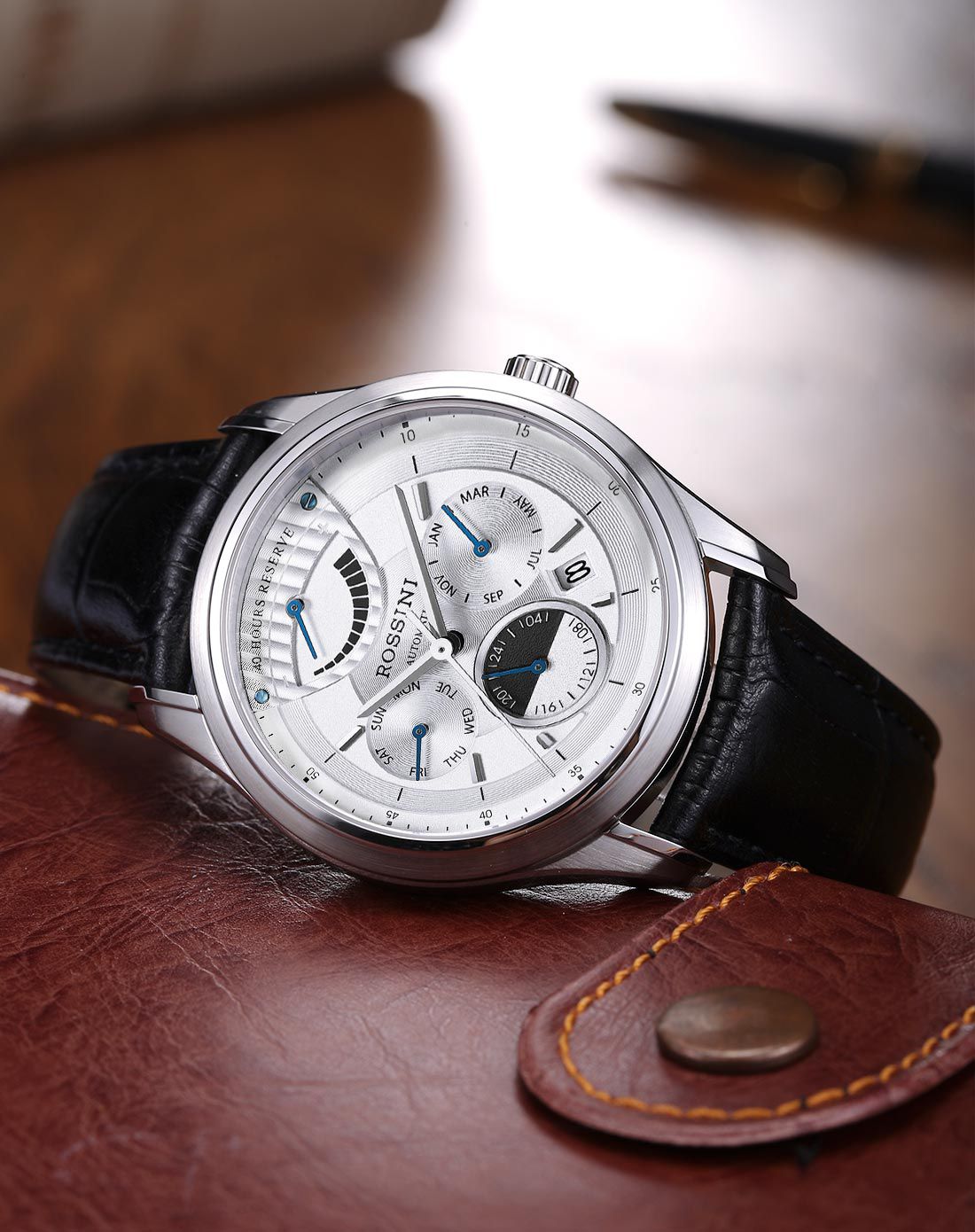 罗西尼 能量显示多功能时尚休闲自动机械男表6615