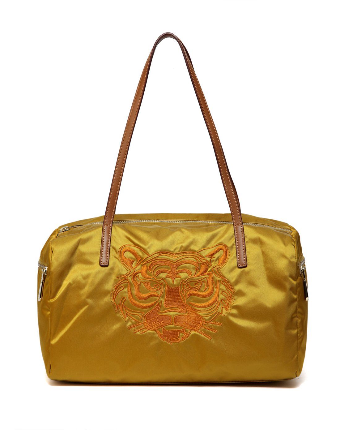 女款中黄色欧美时尚个性刺绣虎头单肩包