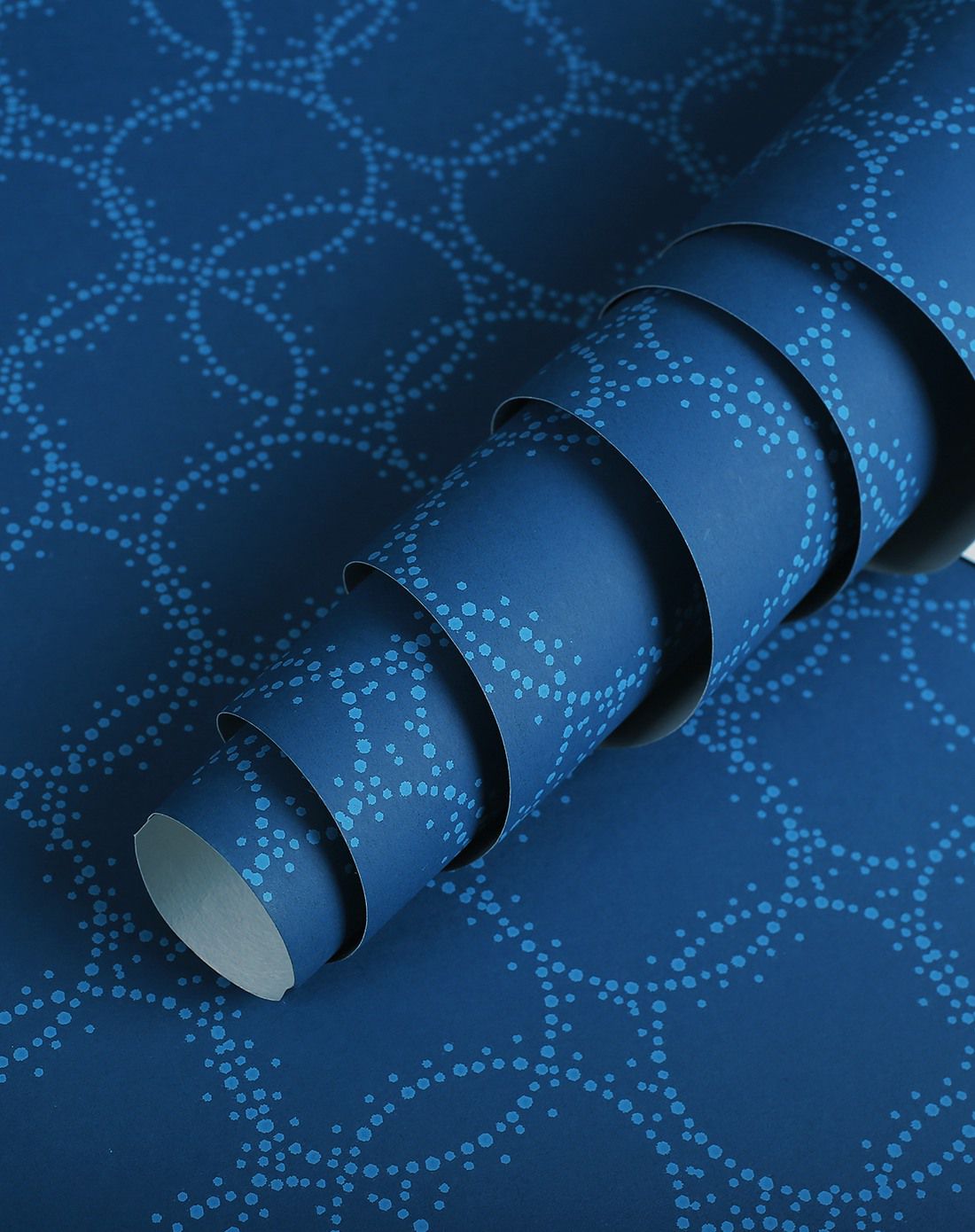 欣旺现代图形无纺布个性电视背景墙夜光壁纸-海军蓝