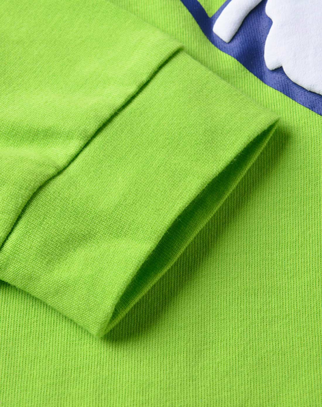 男女童logo主题故事印花酸橙绿圆领长袖t恤