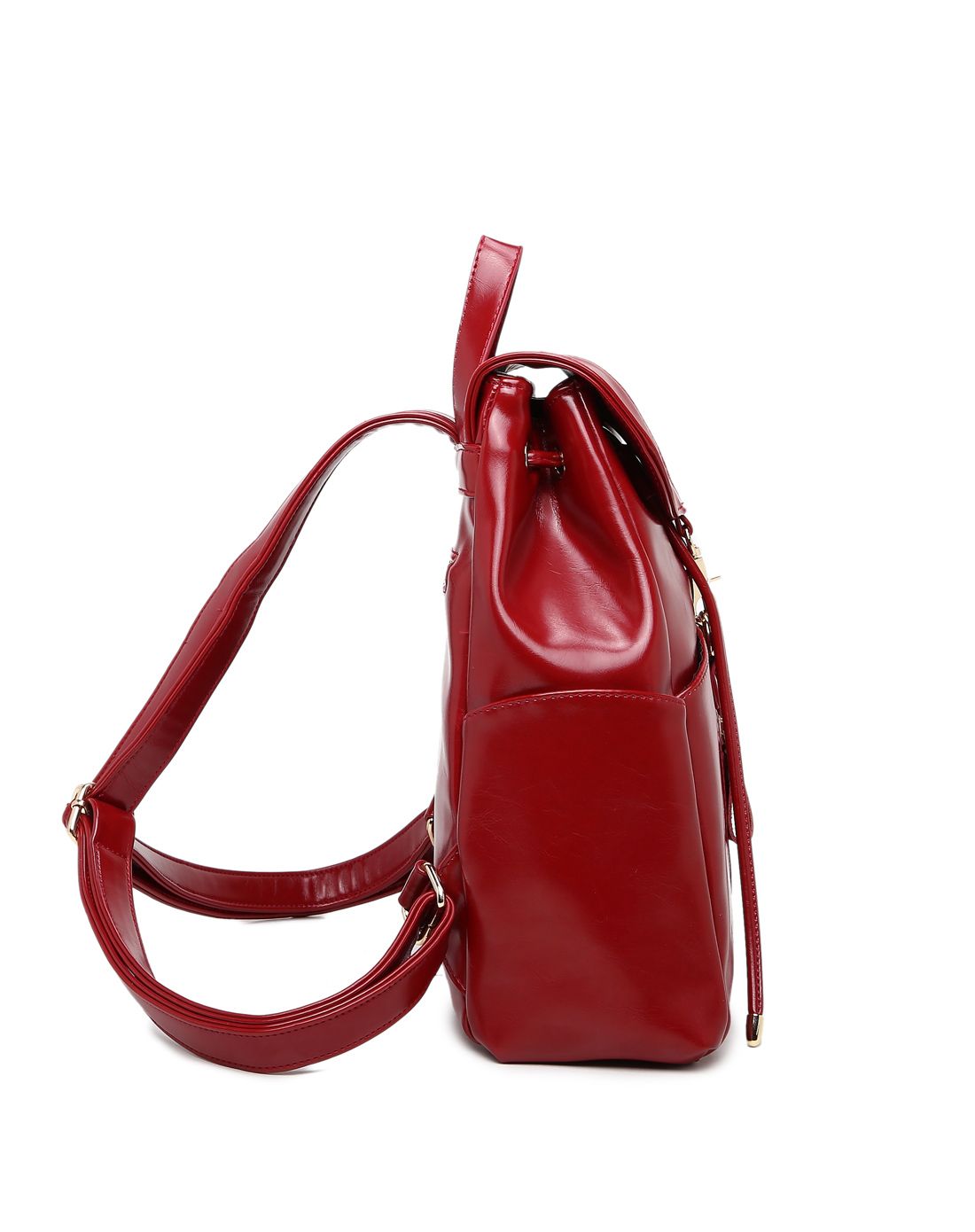 女款红色双肩包