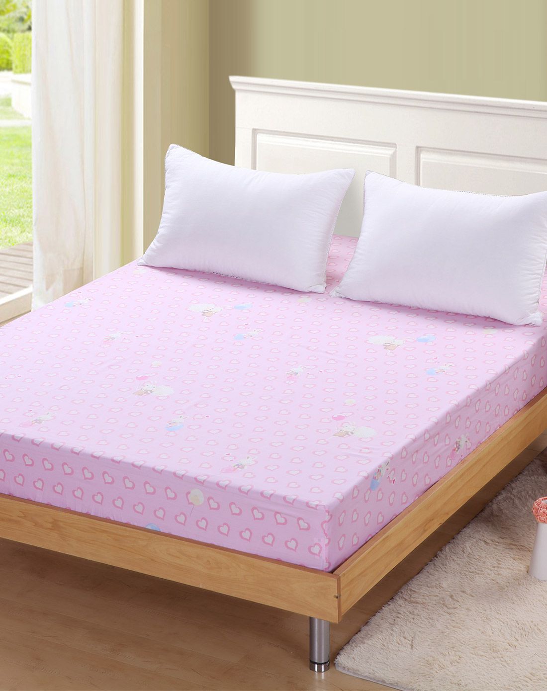 1.8m床笠式床单-爱心180*200 30cm