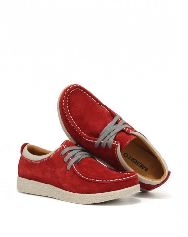 反绒 女款红色低帮户外鞋 低帮休闲