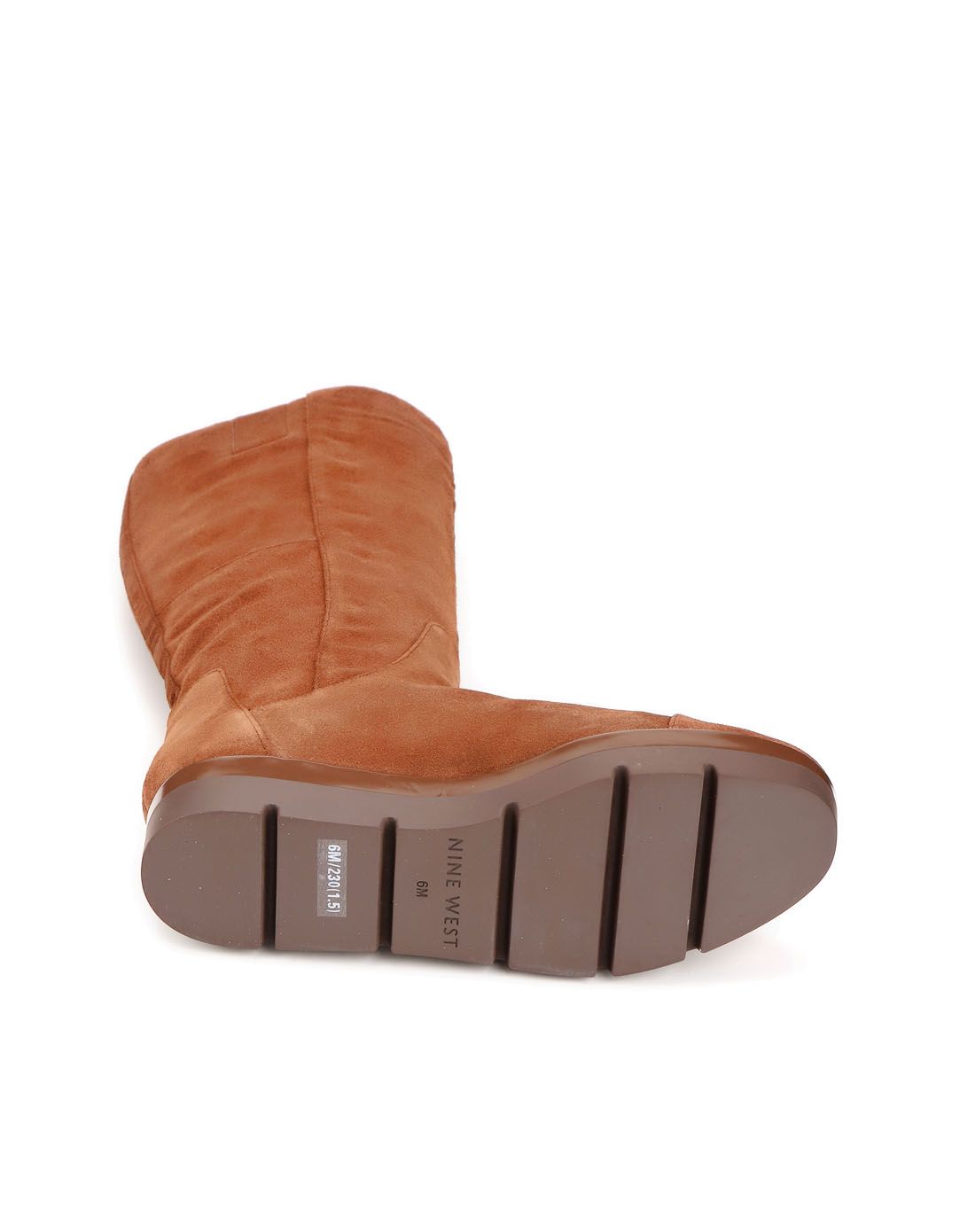 羊皮绒面革棕色简约百搭厚底长靴