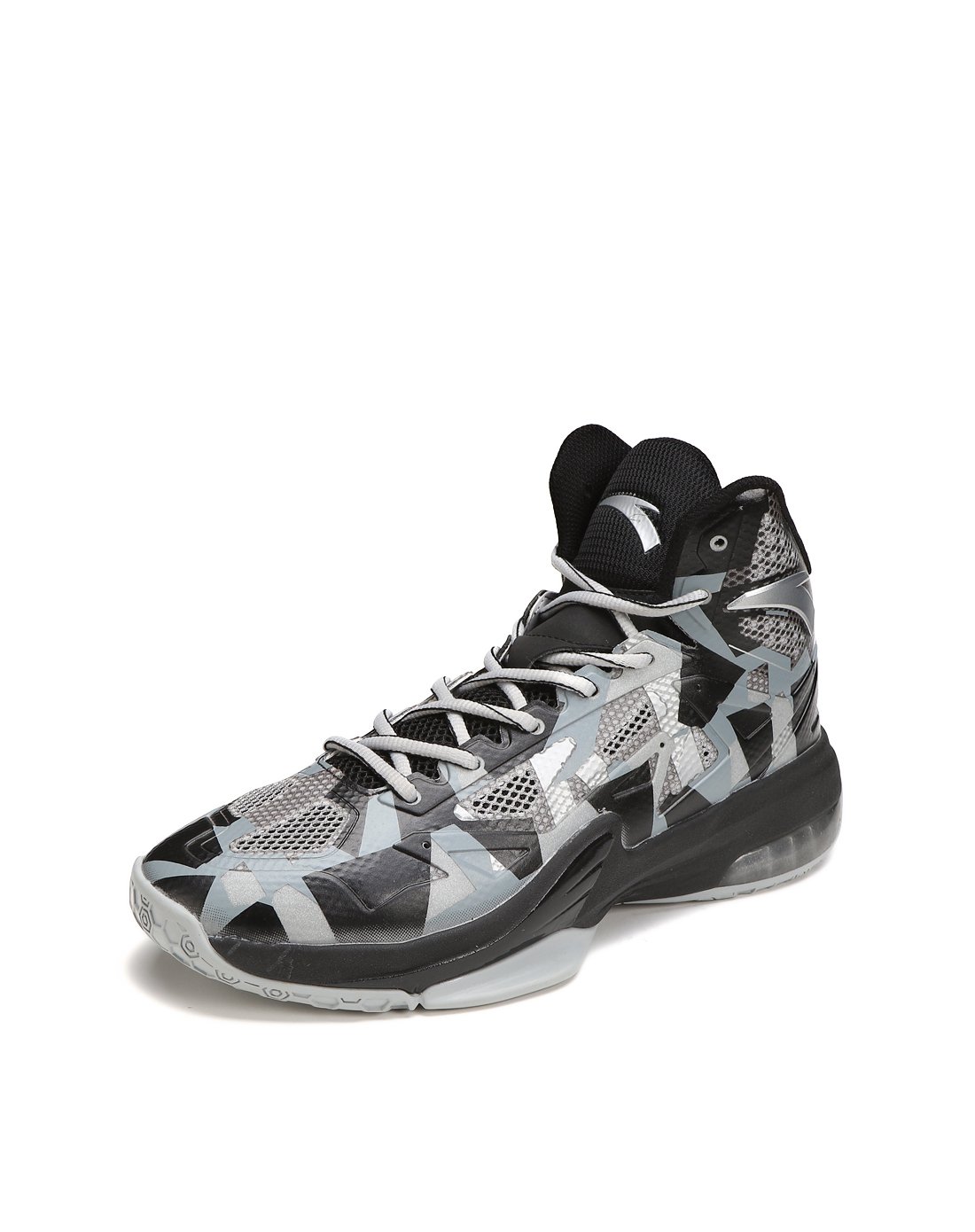 气垫耐磨 男款黑配银色高帮篮球鞋 篮球系列