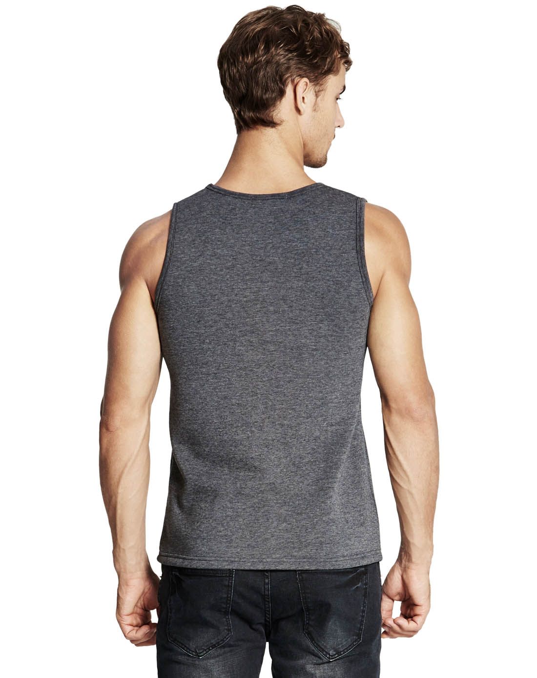 窄肩圆领男保暖背心