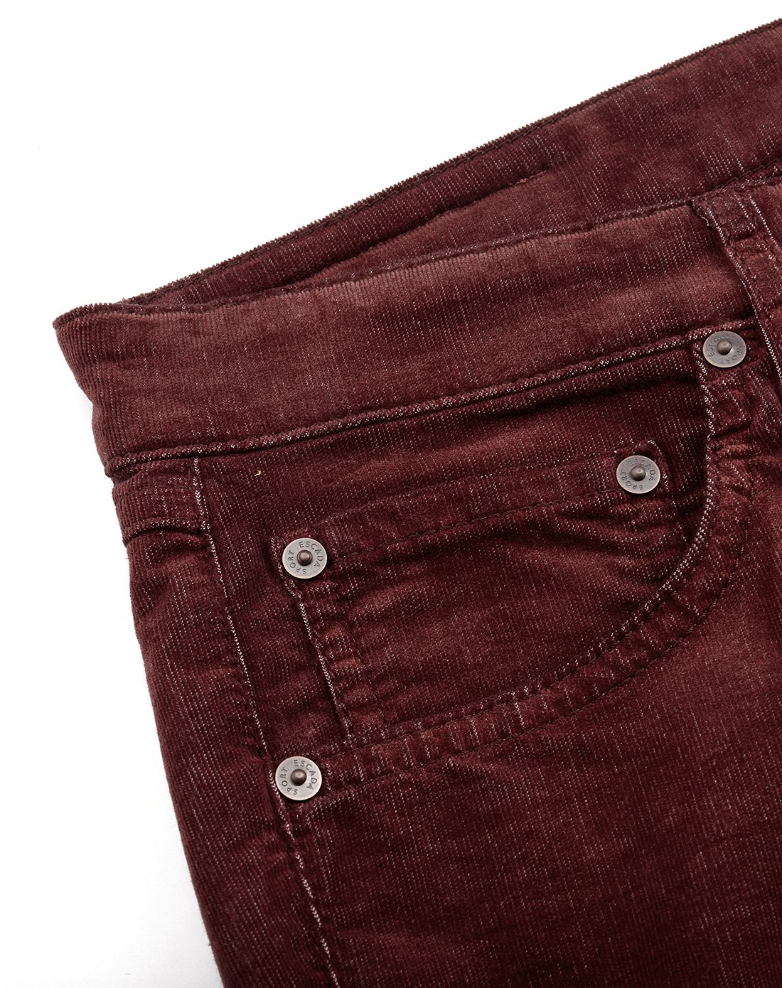 escada sport女款勃艮第红色灯芯绒长裤